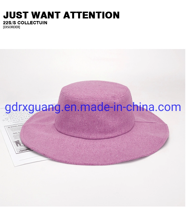 Wholesale Customized Wool Fedora Bucket Hats for Women Men