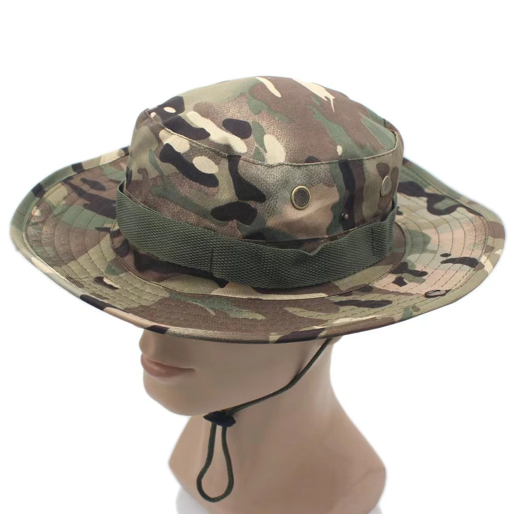 Custom Wide Camo Bucket Hat for Outdoor Men Fishing Hunting Bucket Boonie Outdoor Cap