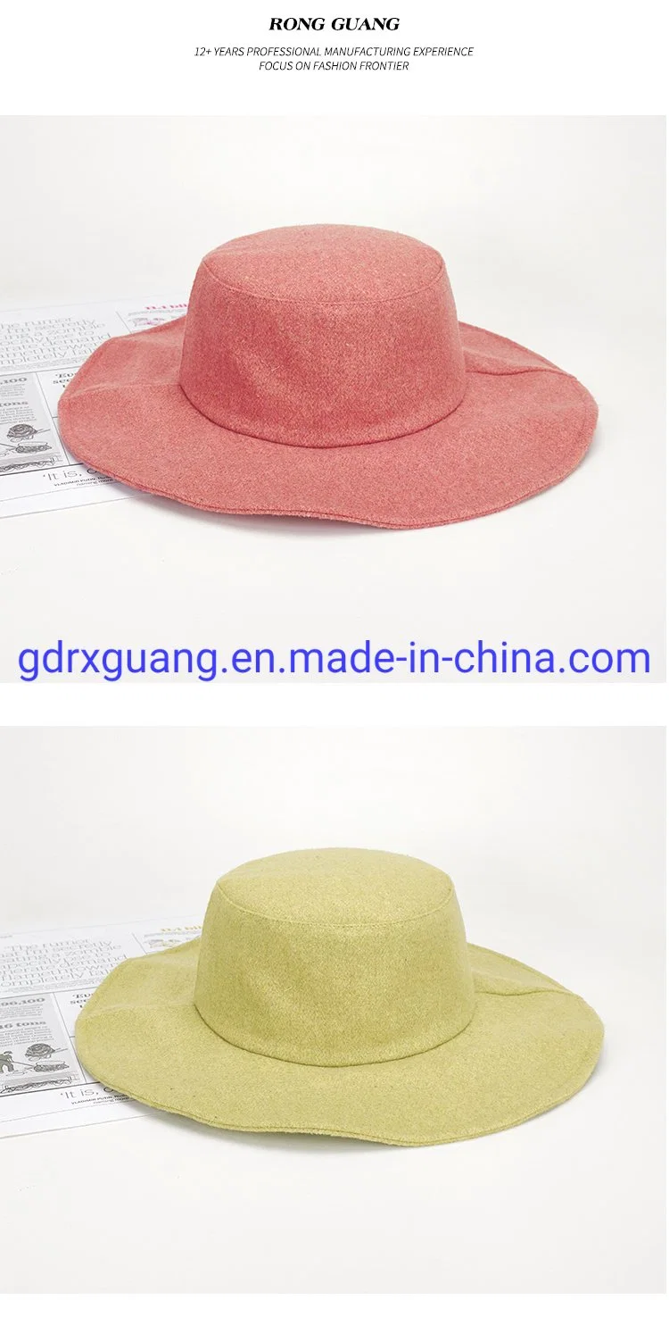 Wholesale Customized Wool Fedora Bucket Hats for Women Men