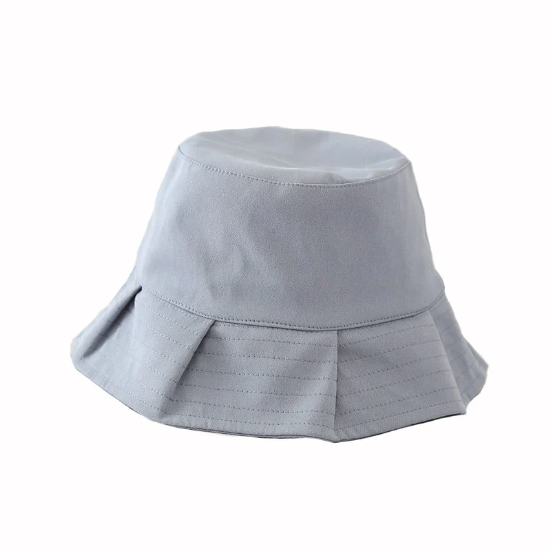 Spring and Summer Pleated Lace Simple Bucket Hat Outdoor Fashion Women&prime;s Bucket Hats Customizable Sunscreen Bucket Hat