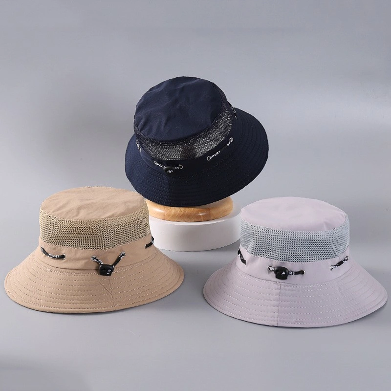 Custom Breathable Bucket Cap Splicing Net Sunscreen Hat Wholesale Waterproof Fisherman Hats