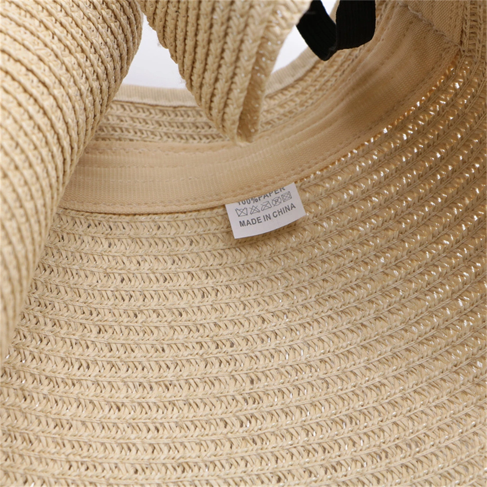 Summer Women Foldable Empty Gorras Wholesale Visors Outdoor Sun Beach Straw Hat