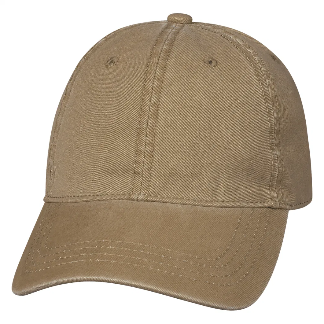 Wholesale Custom Logo Plain 6 Panel Wash Cotton Baseball Cap Dad Hat