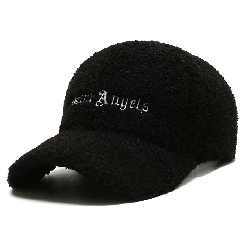 Custom Logo Winter Cozy Plush Warm Fluffy New Trendy Faux Teddy Fur Baseball Cap for Women