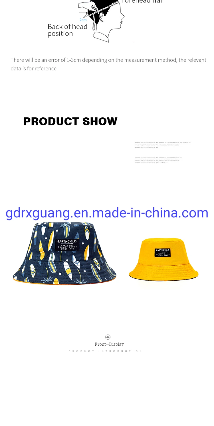 Custom Printed Logo Designer Kids Reversible Fisherman Bucket Hats