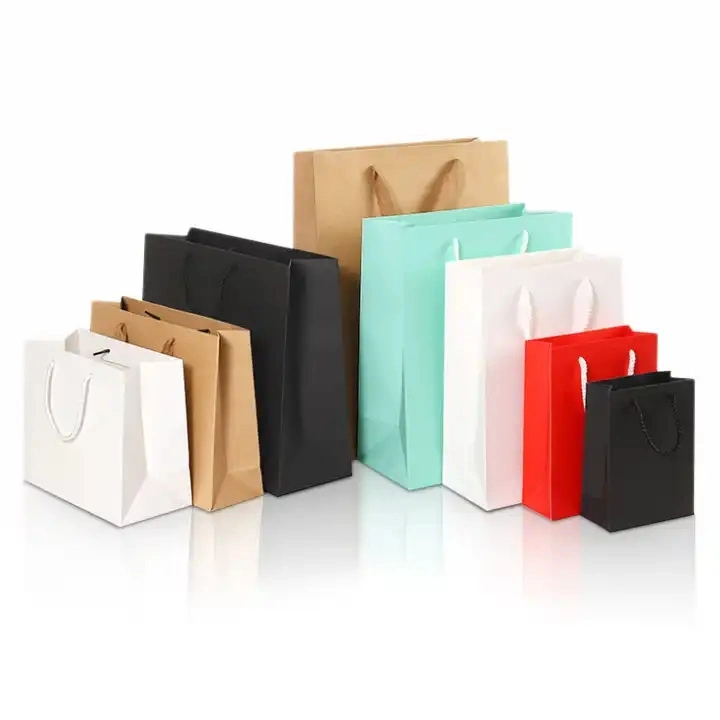 Custom Print Logo Luxury Shopping Gift Paper Bags with Your Own Logo