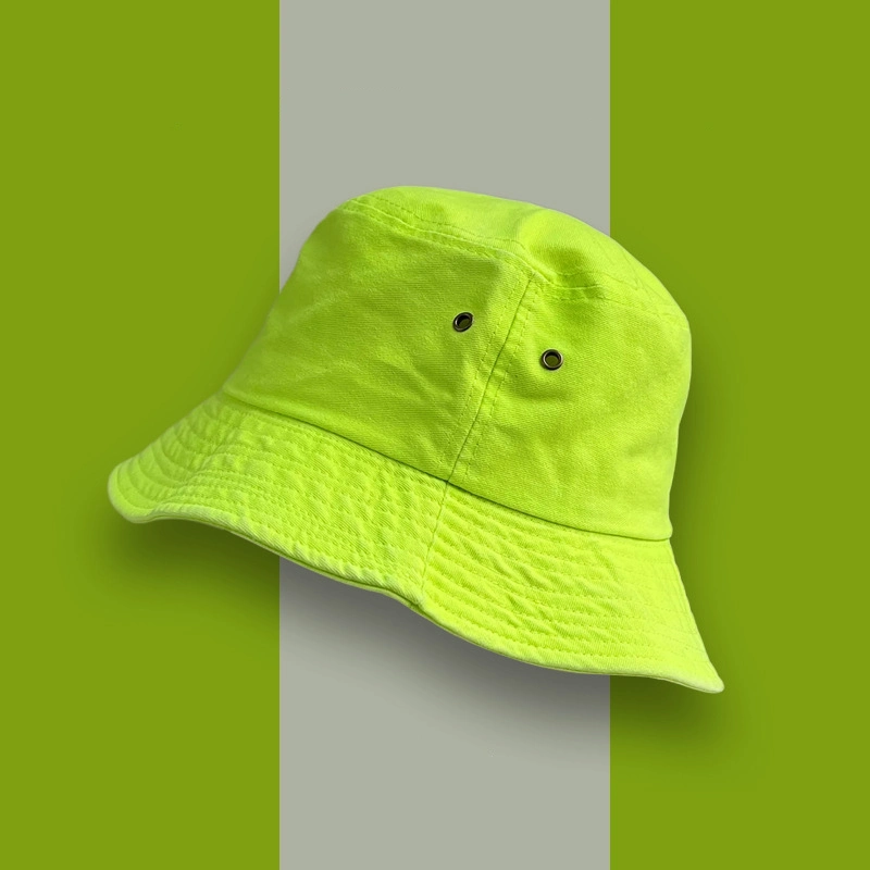 OEM Neon Washed Hat Cotton Foldable Bucket Hat Custom Blank Bucket Hats