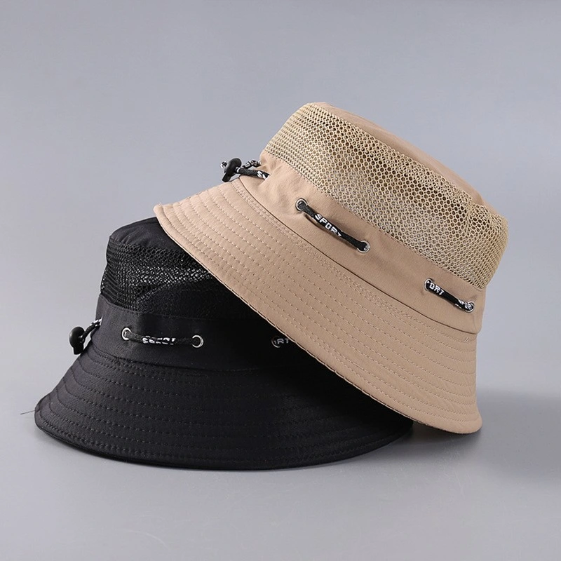 Custom Breathable Bucket Cap Splicing Net Sunscreen Hat Wholesale Waterproof Fisherman Hats