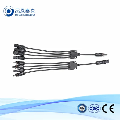 PV Cable Connector PV004-4t1 Y Branch Solar Panel Connector Parallel Connection IP65 From China Factory