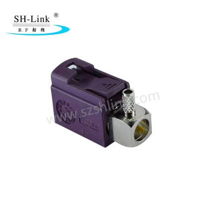  Fakra Right Angle Automotive Connector Type D Bordeaux Violet Female Car Connector for Rg174/316 Cable