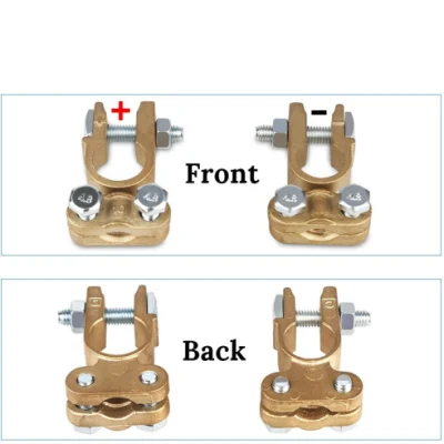 RoHS Top Post Battery Terminal Auto Brass Battery Clamp Terminal Connector Positive Negative Pair