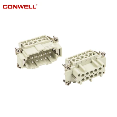  16A 500V He Series Waterproof Male Inserts 10 Pin Heavy Duty Rectangular Connector Electrical Automotive Connectors