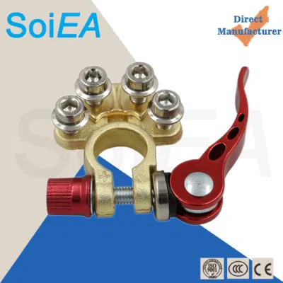 Thicken Brass Car Battery Terminal Clamp Connectors with Extra Terminals