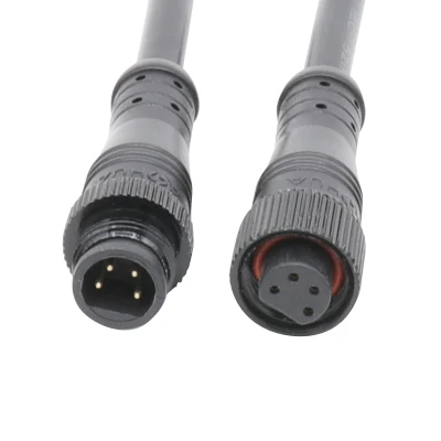 4 Pin IP65 Waterproof Electrical Solder Cable M12 Sensor Connector