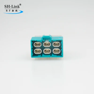 Car Connector Automotive Ethernet Z Code Waterblue 6 Pin Male with PCB