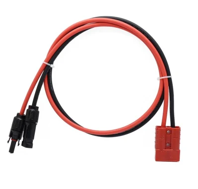 50A 600V Double Hole Battery Connector with 3 Meter 4mm2 Cable Wire Red and Black for Solar Panel