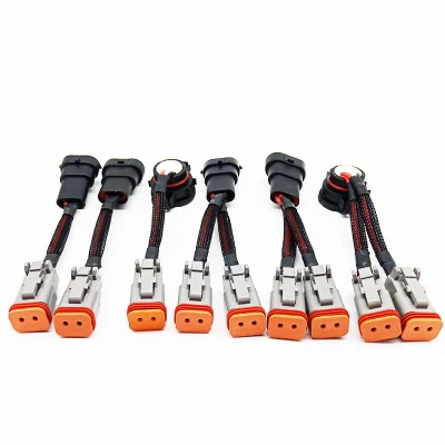 Automotive Wiring Harness Dt Series 2 3 4 5 6 8 12 Pin Waterproof Male Female Deutsch Connector Electrical Car Wire Harness