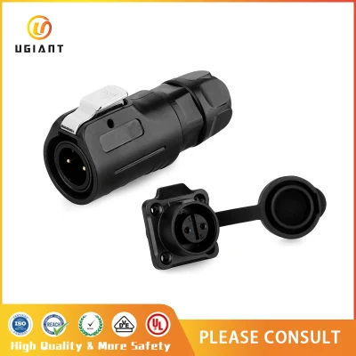 IP67 M12 2 Pin Solar 12 Volt DC Low Voltage LED Outdoor Cable Male Female Waterproof Push Button Connectors Screw