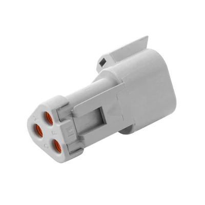 Dt04-3p-E003 Deutsch Automobile Waterproof Connector 3p Male and Female Butt Connector Plug with Flat Tail Cover Can Process Customized Cable Components