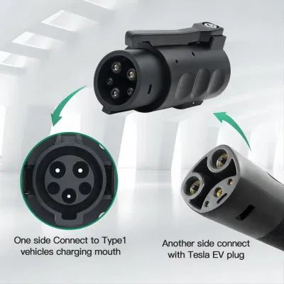 Portable AC Electric Vehicle Type1 Type 2 Gbt 80A Adapter Tesla to J1772 Type1 High Speed Charging with Lock 80A 20kw Car Charging Connector 110V 250V