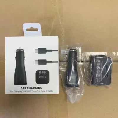 OEM Quality 25W Pd Car Charger Adapter Super Fast Charging Type C Ports Bullet Quick Adaptive Car Sockets for Sung S with Retail Packaging Box