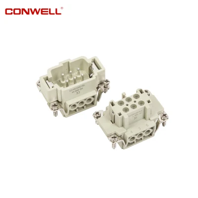 16A He-006 Heavy Duty Rectangular Connector 6 Pin Quick Type Lock Terminal Female Inserts Electrical Automotive Connector