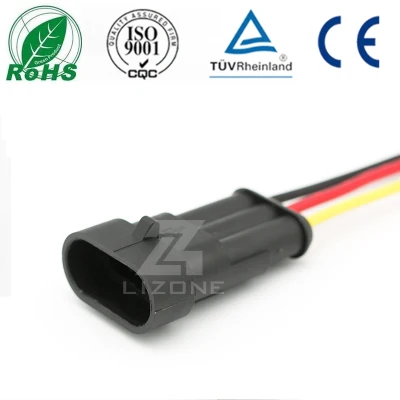 282105-1 3 Pin AMP Car Waterproof Electrical Connector Plug with Wire Electrical Connector 282105-1 Wire Harness Connector