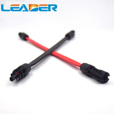 40cm 0.3mm2 Red/Black Flexible Flat Coaxial Solar Cable with 1500V DC Connector Pass Home Car Window Door