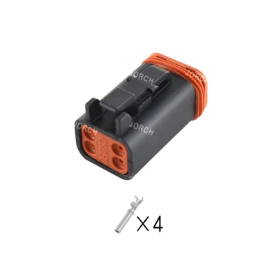  4pin Female and Male Dt Series in Stock Automotive Connector Waterproof Deutsch Auto Connectors Te Connectivity Dt06-4s/Dt04-4p