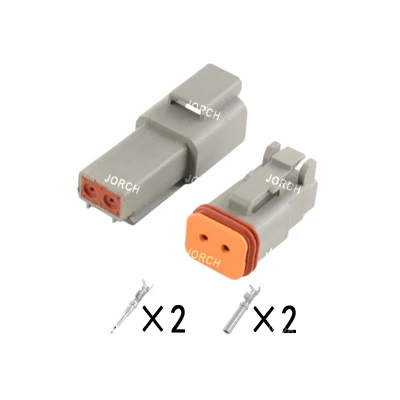 2 Pin Dt04-2p Dt Gray Series Famale and Male Waterproof Automotive Connector Kit OEM Wire Deutsch Dt06-2s