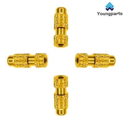  Youngparts Customized Swiss Type CNC Lathe Turning Deutsch Terminal Brass Gold Plating Socket Electrical Contact