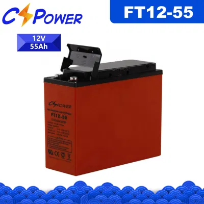 Cspower 12V55ah China Valve Regulated Front Terminal AGM Battery Power Cabinet Car/Bus/Electric/Power/Bicycle/Golf-Car/Solar-Storage/Submersible-Pumps Battery