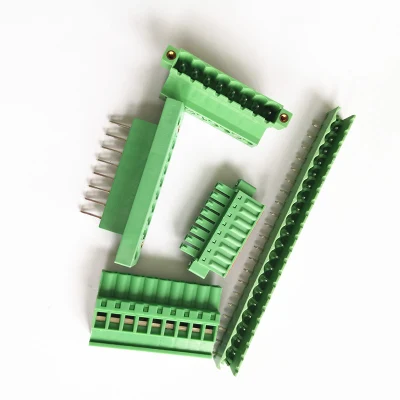 3.5mm Angle 8 Pin/Way Green Pluggable Type Screw Terminal Block Connector