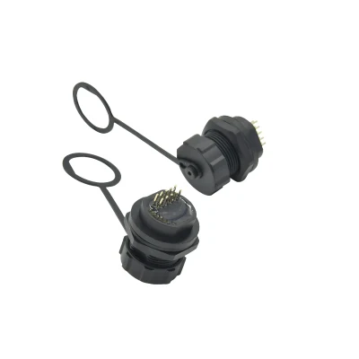 Custom Screw Lock Female Type C Panel Mount Waterproof Connector with Wire