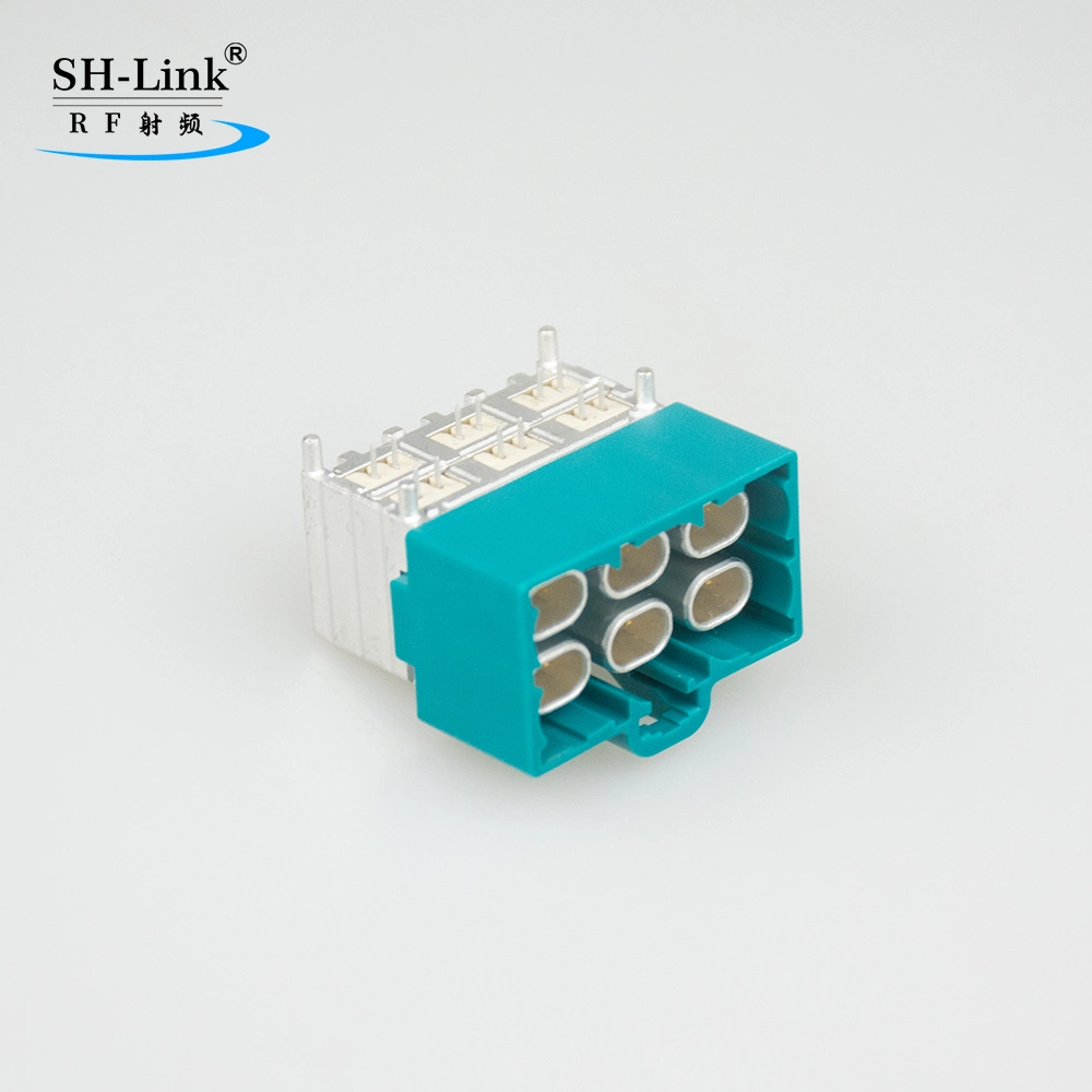 Car Connector Automotive Ethernet Z Code Waterblue 6 Pin Male with PCB