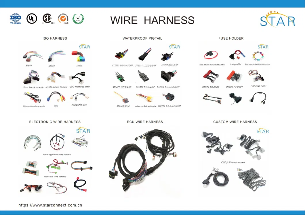 Auto Car 2-Wire Electric Headlight H11 Socket Harness Plastic Connector Plug