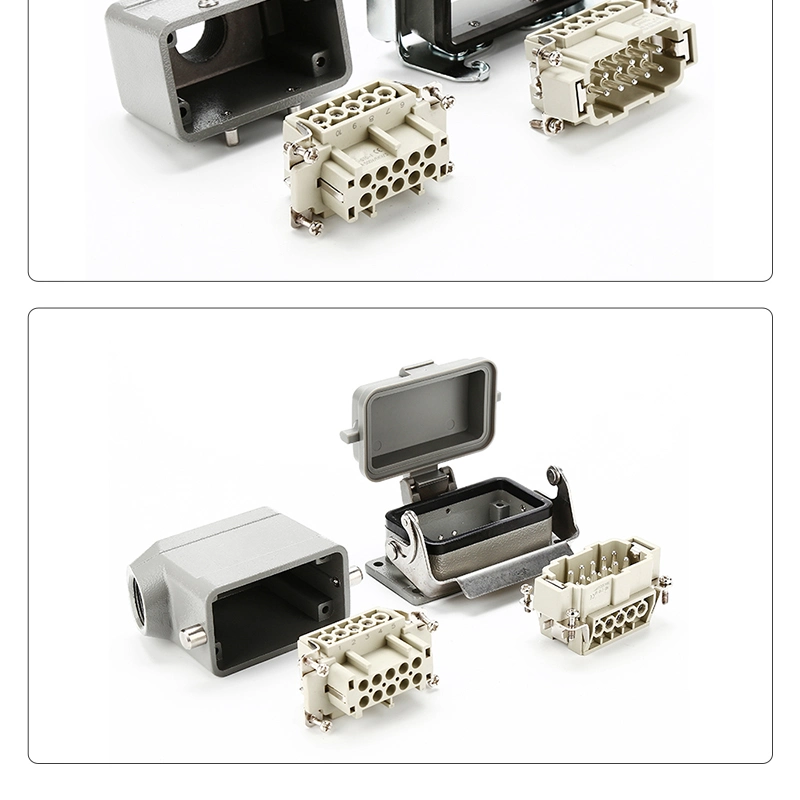 He 16 Pin Contacts Heavy Duty Connector Plug 500V 16A Cage-Clamp Male Insert Machine Automotive Connectors