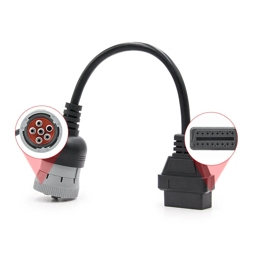 OEM ODM J1939s 9 Pin Deutsch Connector dB9pin Female to OBD2 Truck Diagnostic OBD 2 Power Adapter Cables 16 Pin