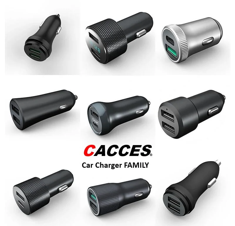 Pd 60W/30W QC3.0 Rapid Charging 12-24V 4.8A Dual Mini Super USB Car Charger All Metal Mini Flush Cigarette Lighter USB Adapter Car Phone Fast Charging Socket