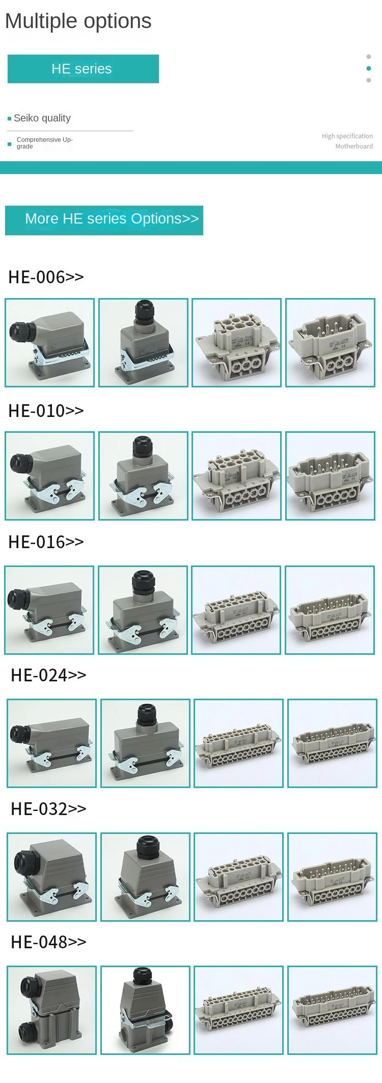 High Quality Aluminium Heavy Duty 16 AMP Manufacturers 48 Pin Connector