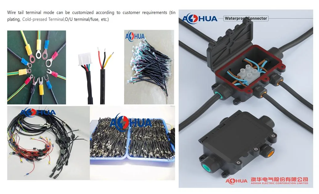 Aohua Customized Quick Connector DC M11 Male and Female 5.5*2.5/2.1mm Type DC Cable Connector for Car Electronic Vehicle