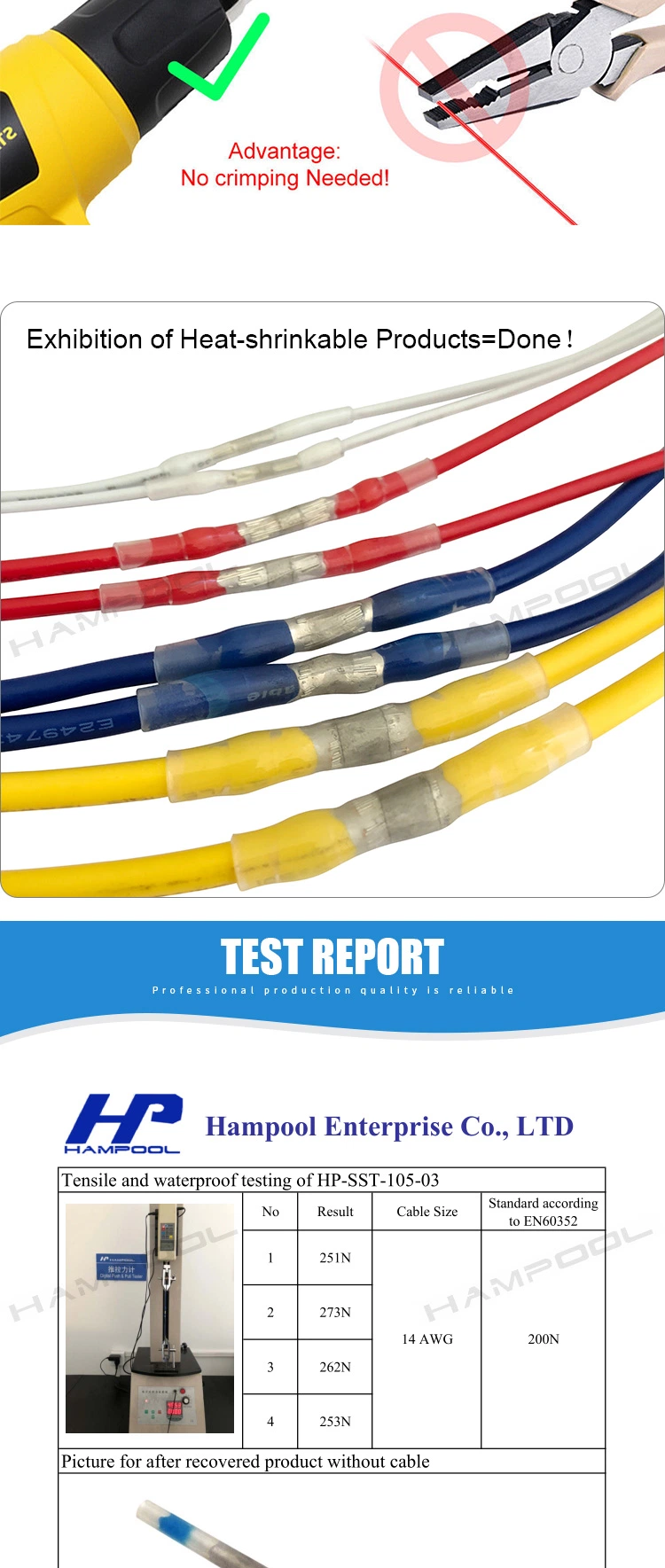 Hampool Electrical Auto Copper Solder Seal Wire Connectors Terminals