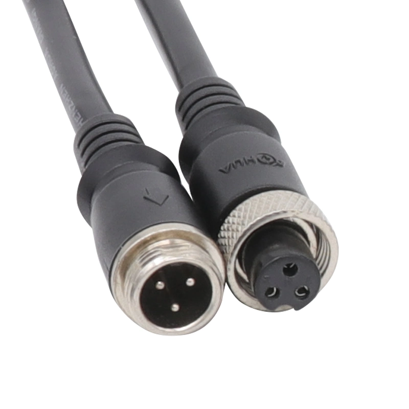 M12 Male Female Wire Electrical 4 Pin Aviation Connector