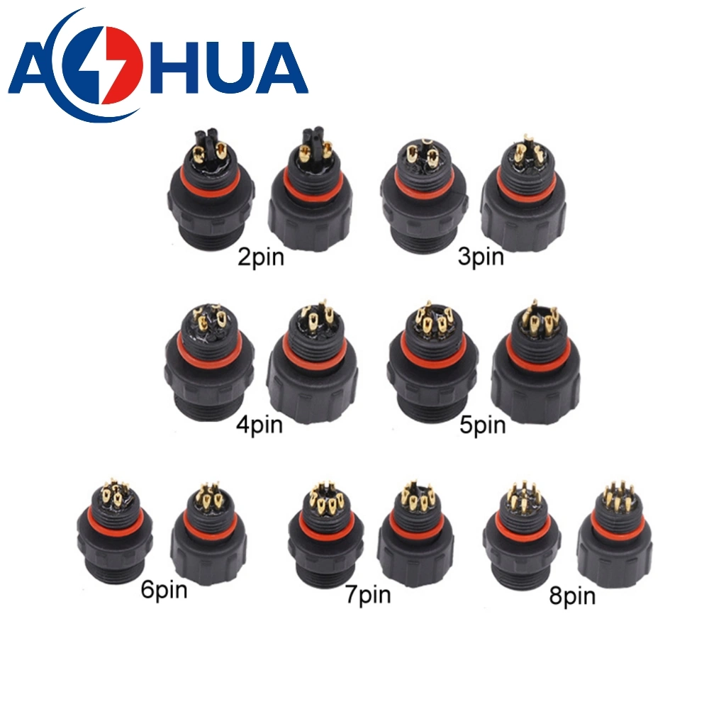 Auto Electrical 2 3 4 5 6 7 8 Pin Signal Plug Socket Male Female Plastic Solder Multiply Pin LED Light Connector