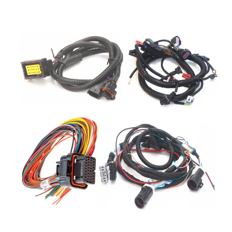 Custom 7 Pin RV Trailer Plug Socket Wiring Harness with 12 Pin Molex Mx150 Connector and Deutsch 2 Pin Dt Black Connector