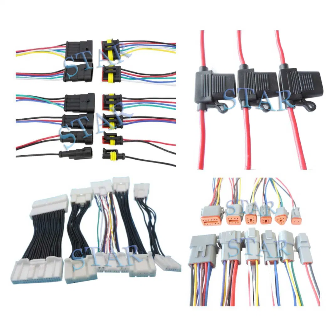 Car Deutsch 12 Pin Connector Electric Light Wire Harness to Molex 5557 Socket Plug Wire Harness with 18 20 22 AWG Connectors