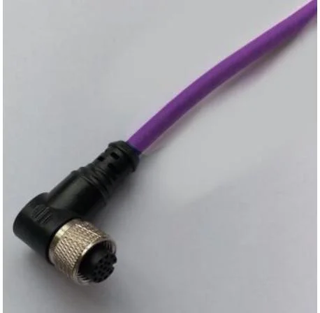 Aviation Molded Auto Parts Electrical M12 Male Shielded Cable Connector