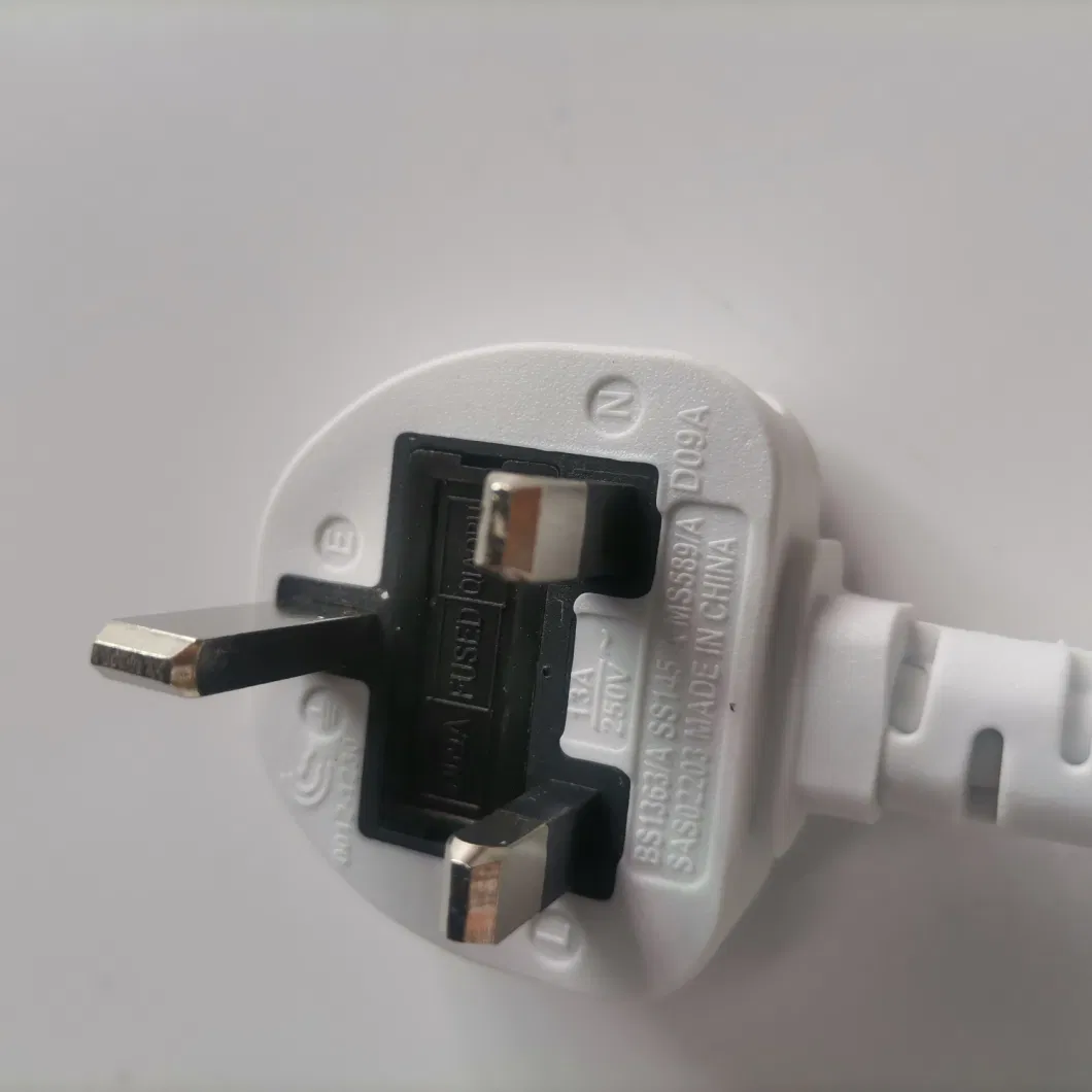 British UK BS Approval 3 Pin 13A 220V Fused Computer AC Power Cord Extension Cable Wire Auto Electric Plug Connector