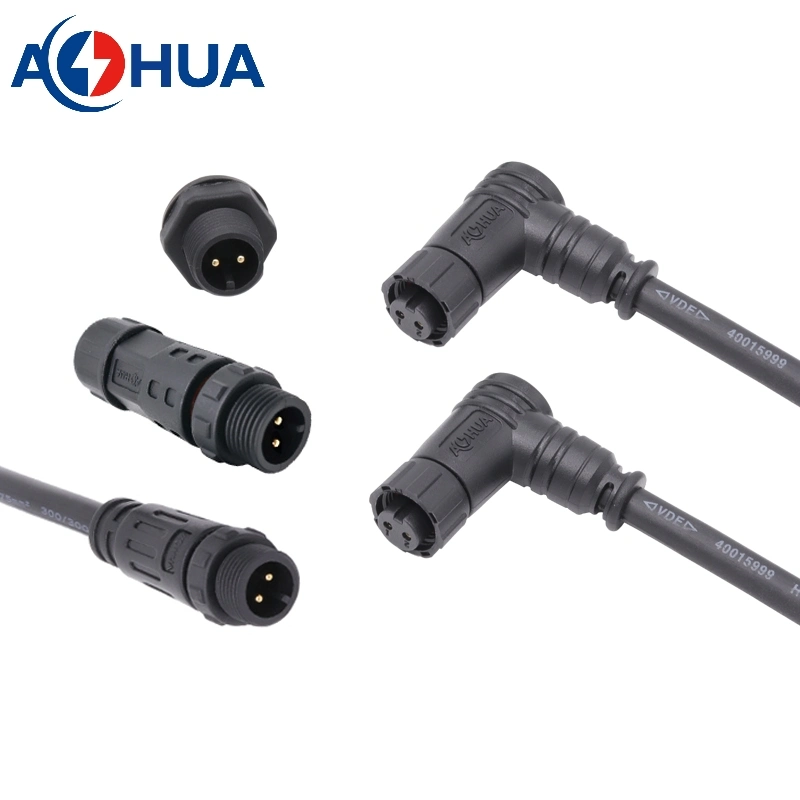 2-8 Pin Car Electrical Male Female 90 Degree Panel Mount Connector M12