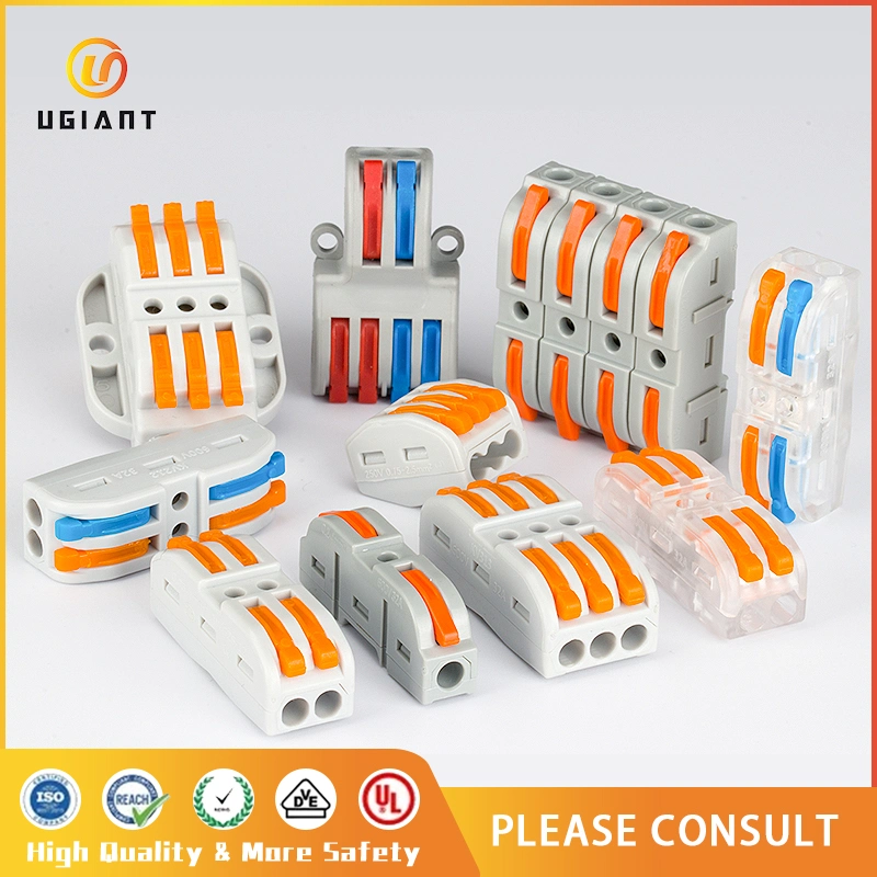 Plastic Cable Crimping Electrical Spring Terminal Block Wire to Wire Connectors
